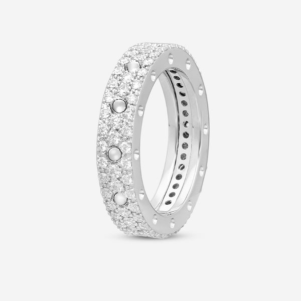Roberto Coin Pois Moi 18K White Gold Diamond Band Ring Sz. 6.5 8881784AW65X
