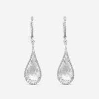 Roberto Coin Cocktail 18K White Gold Diamond & White Quartz Earrings 8881864AWER