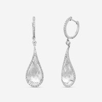 Roberto Coin Cocktail 18K White Gold Diamond & White Quartz Earrings 8881864AWER