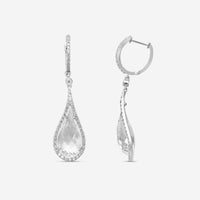 Roberto Coin Cocktail 18K White Gold Diamond & White Quartz Earrings 8881864AWER