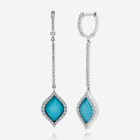 Roberto Coin Art Deco 18K White Gold, Diamond and Mother of Pearl Drop Earrings - THE SOLIST