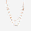 Roberto Coin Tiny Treasures Art Deco 18K Rose Gold Diamond & Mother of Pearl Station Necklace 8882022AX31J