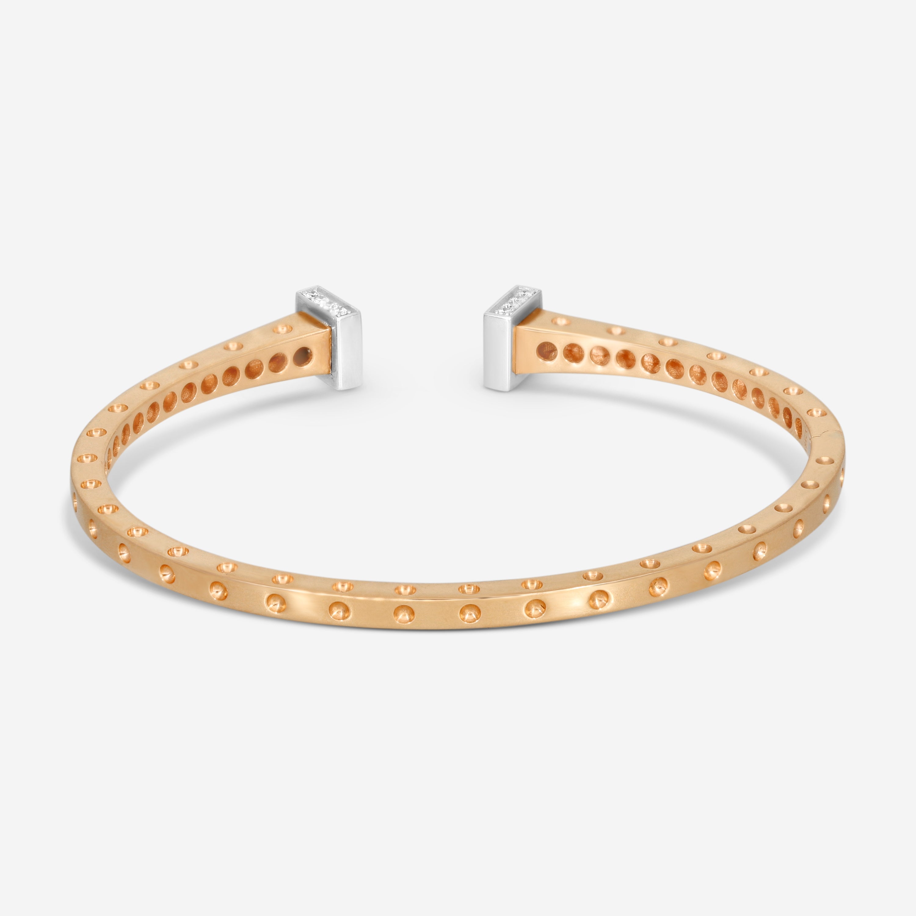 Roberto Coin Pois Moi 18K Rose & White Gold Diamond Bangle Bracelet 8882285AHBAX