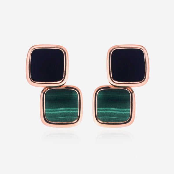 Roberto Coin 18K Rose Gold And Malachite Earrings 8882330AXERJ - THE SOLIST