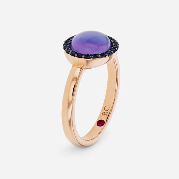 Roberto Coin 18K Rose Gold, Blue Agate 1.85ct. tw. and Sapphire Statement Ring sz 6.5 8882452AX65XB - THE SOLIST