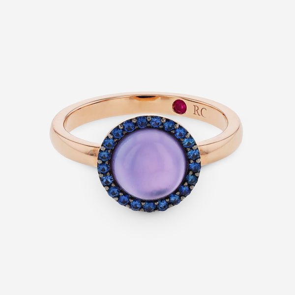 Roberto Coin 18K Rose Gold, Blue Agate 1.85ct. tw. and Sapphire Statement Ring sz 6.5 8882452AX65XB - THE SOLIST