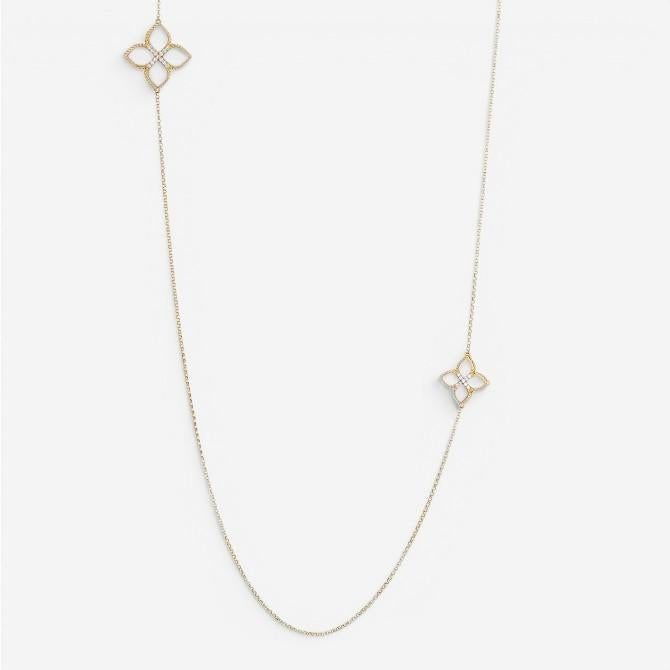 Roberto Coin Venetian Princess 18K Yellow Gold Diamond & MOP Necklace 8882462AY