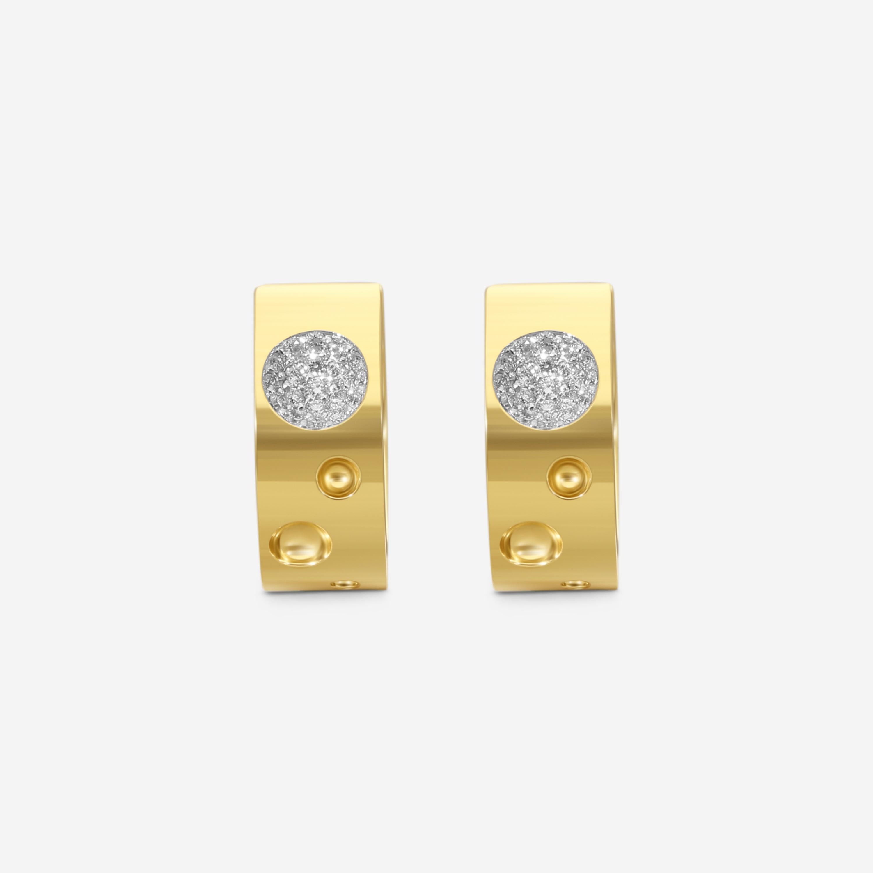Roberto Coin Pois Moi Luna 18K Yellow Gold Diamond Hoop Earrings 8882504AJERX