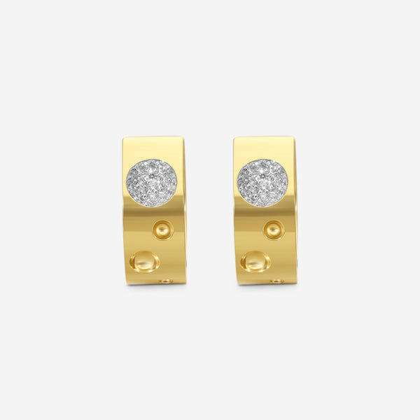 Roberto Coin Pois Moi Luna 18K Yellow Gold Diamond Hoop Earrings 8882504AJERX