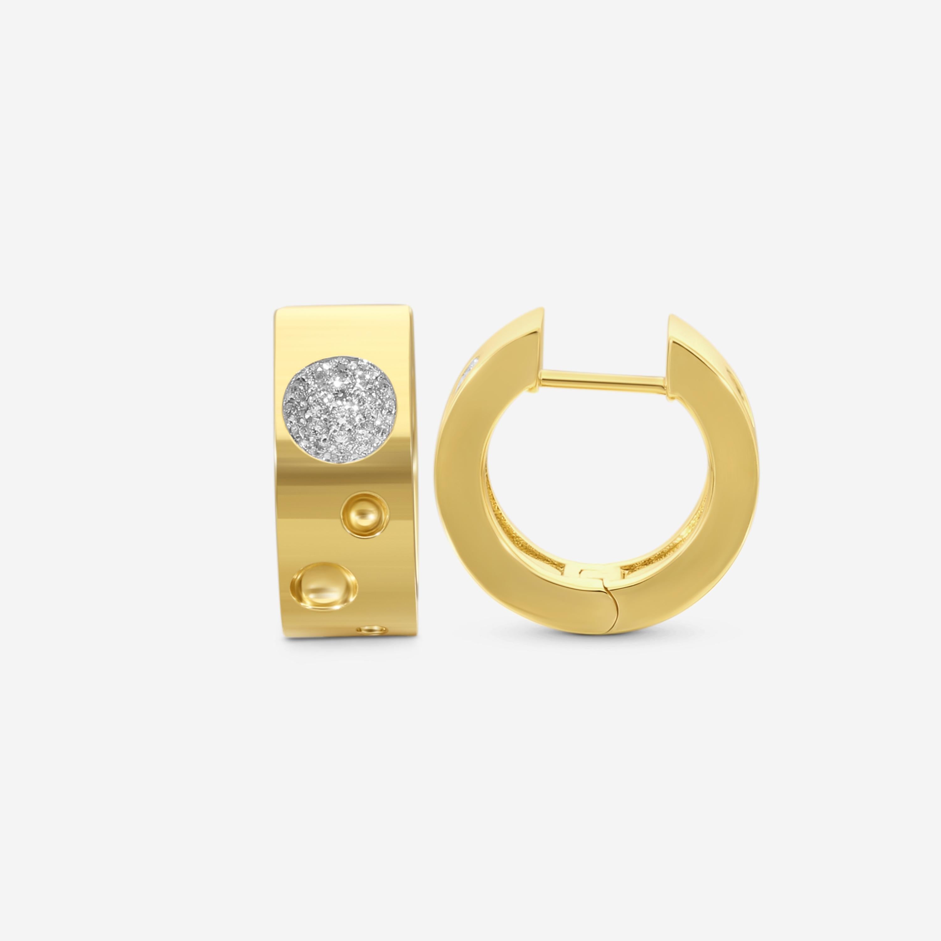 Roberto Coin Pois Moi Luna 18K Yellow Gold Diamond Hoop Earrings 8882504AJERX