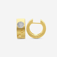 Roberto Coin Pois Moi Luna 18K Yellow Gold Diamond Hoop Earrings 8882504AJERX