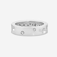 Roberto Coin Pois Moi Luna 18K White Gold Diamond Band Ring Sz. 10 8882509AW05X