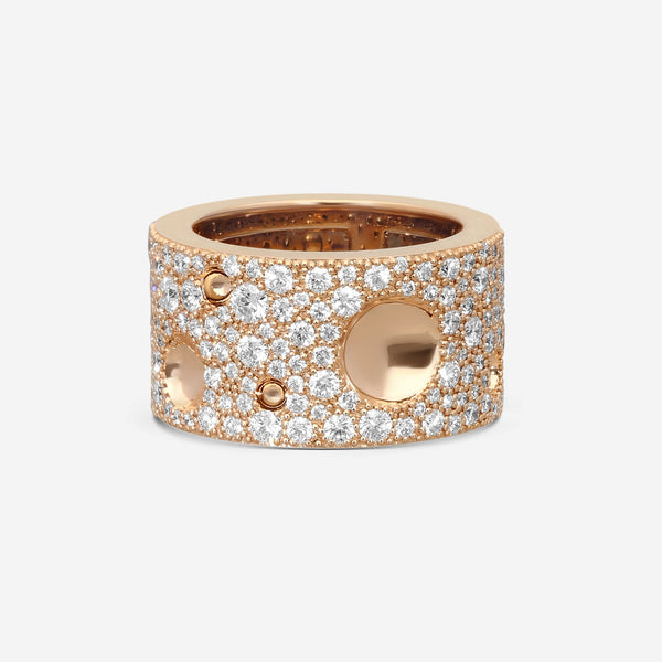 Roberto Coin Pois Moi Luna 18K Rose Gold Diamond Band Ring Sz. 6.5 8882510AH65X