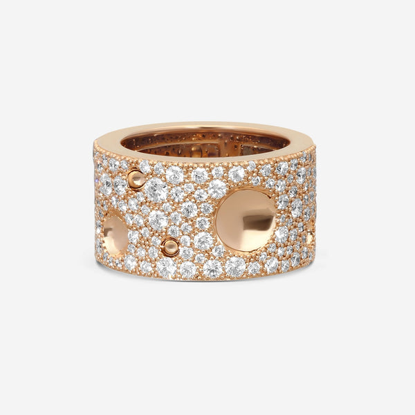 Roberto Coin Pois Moi Luna 18K Rose Gold Diamond Band Ring Sz. 6.5 8882510AH65X