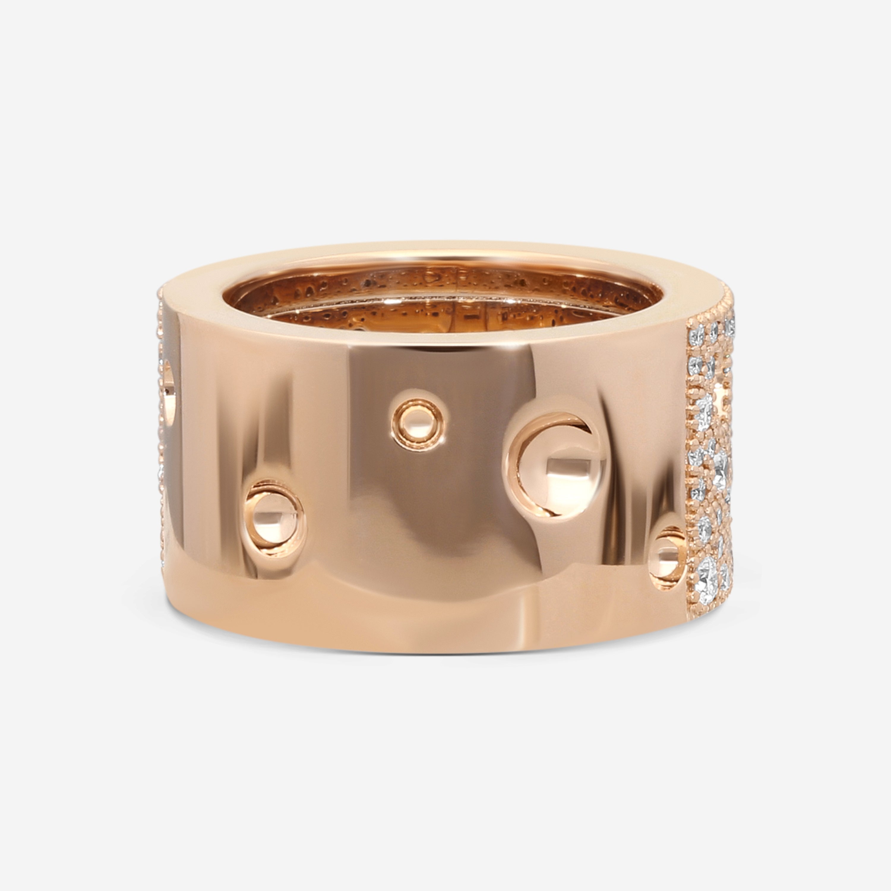 Roberto Coin Pois Moi Luna 18K Rose Gold Diamond Band Ring Sz. 6.5 8882510AH65X