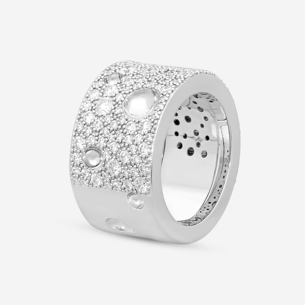 Roberto Coin Pois Moi Luna 18K White Gold Diamond Wide Band Ring Sz. 6.5 8882510AW65X - THE SOLIST