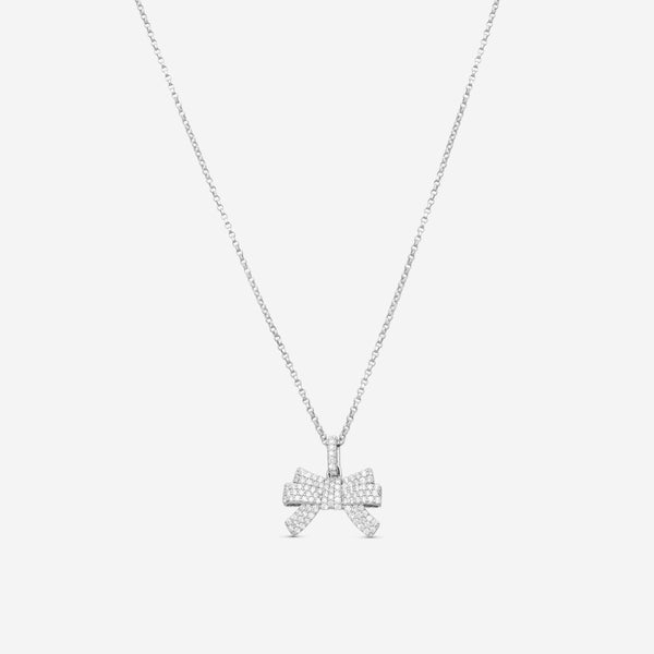 Roberto Coin Cinderella Bow 18K White Gold Diamond Necklace 8882685AWCHX