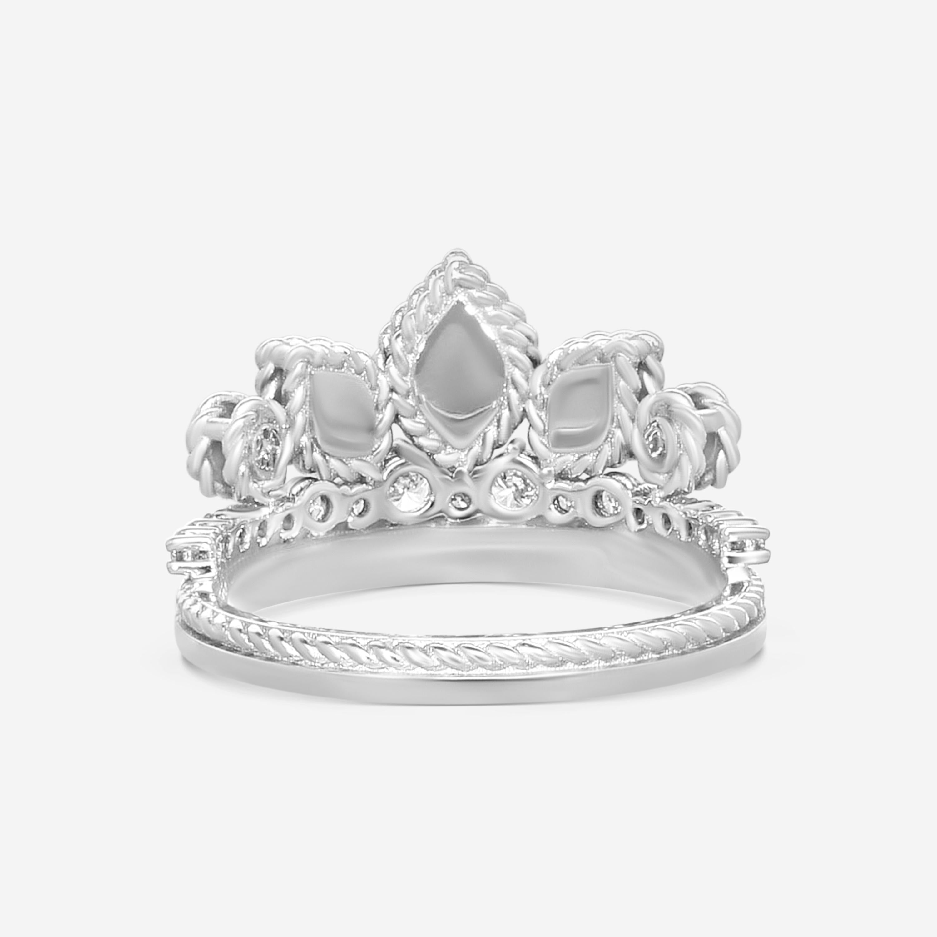 Roberto Coin Cinderella Tiara 18K White Gold Diamond Ring Sz. 6.5 8882706AW65X
