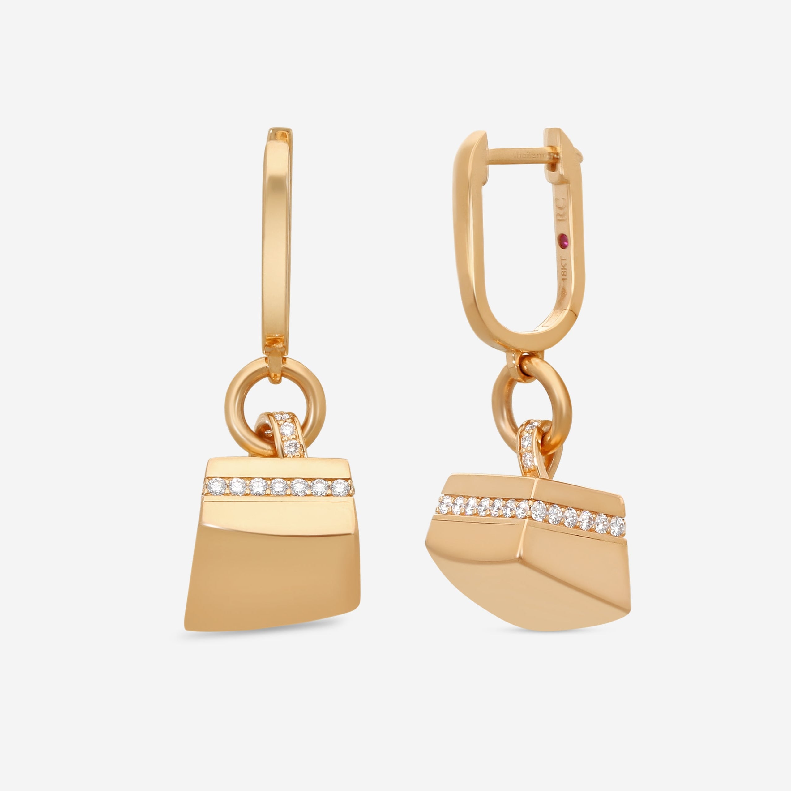 Roberto Coin Sauvage Privé 18K Rose Gold Diamond Drop Earrings 8882812AXERX