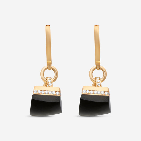 Roberto Coin Sauvage Privé 18K Rose Gold Diamond & Black Jade Drop Earrings 8882813AXERJX