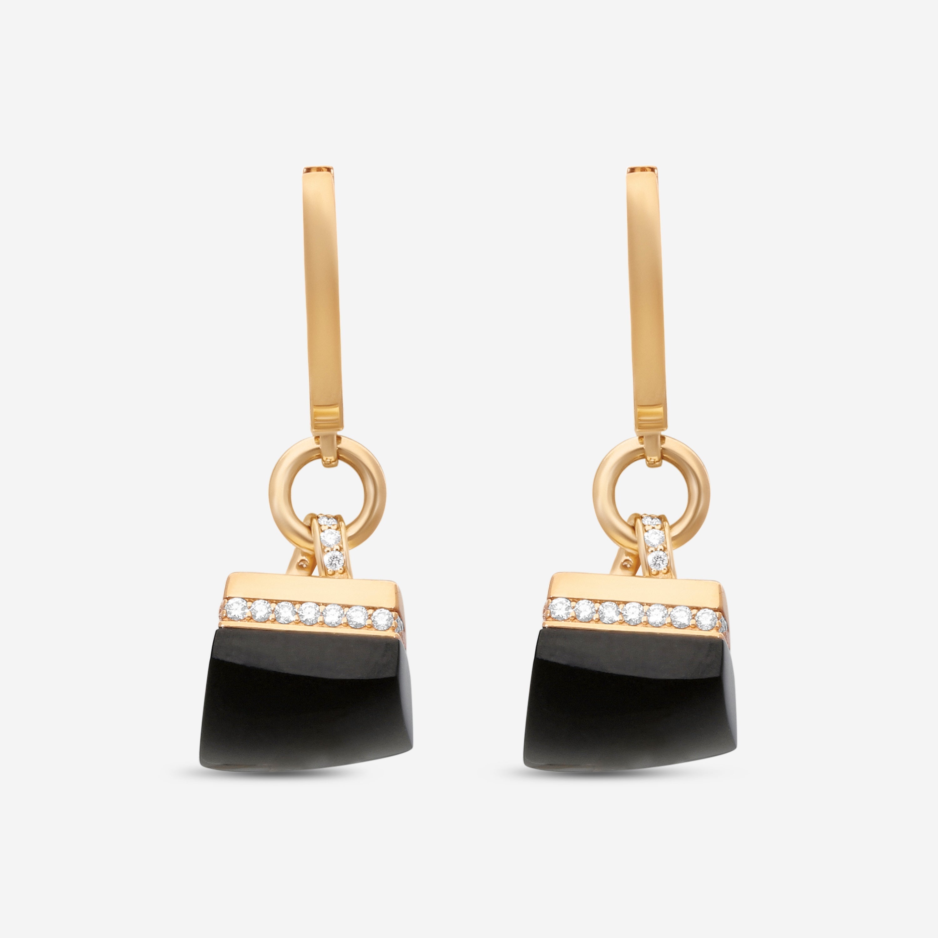 Roberto Coin Sauvage Privé 18K Rose Gold Diamond & Black Jade Drop Earrings 8882813AXERJX