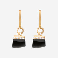 Roberto Coin Sauvage Privé 18K Rose Gold Diamond & Black Jade Drop Earrings 8882813AXERJX