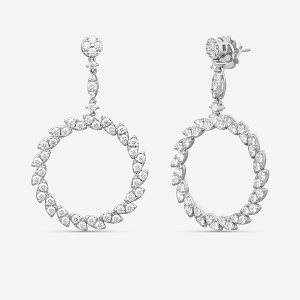 Roberto Coin Marquesa 18K White Gold Diamond Drop Earrings 8882841AWERX0