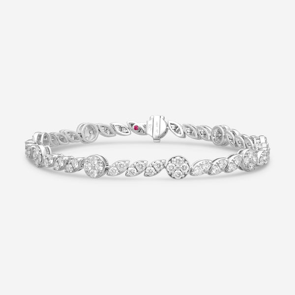 Roberto Coin Marquesa 18K White Gold Diamond Swirl Bracelet 8882842AWLBX0