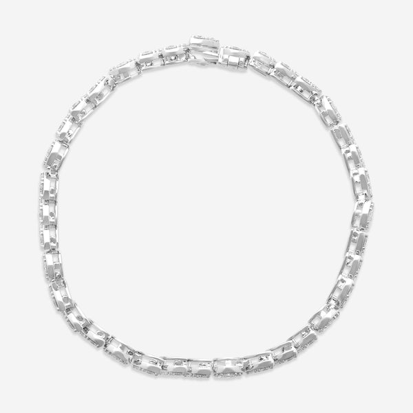 Roberto Coin Marquesa 18K White Gold Diamond Swirl Bracelet 8882842AWLBX0