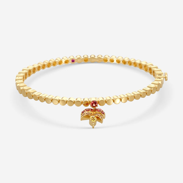 Roberto Coin Frozen 2 Wheat 18K Yellow Gold Sapphire Bangle Bracelet 8882859AYBA