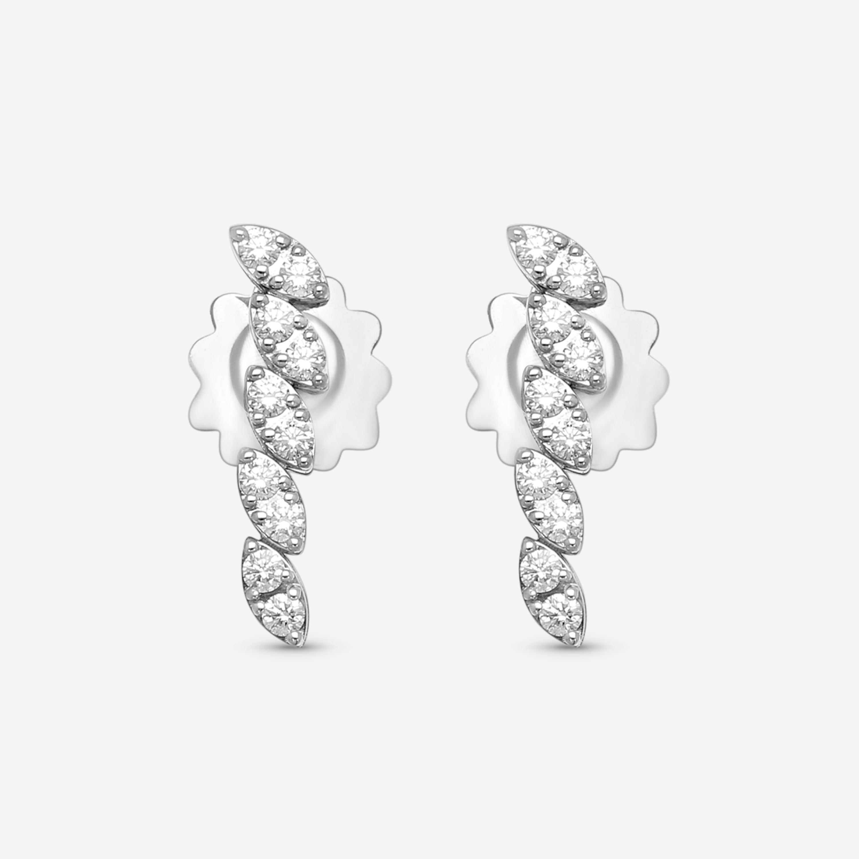 Roberto Coin Marquesa 18K White Gold Diamond Drop Earrings 8882875AWERX - THE SOLIST