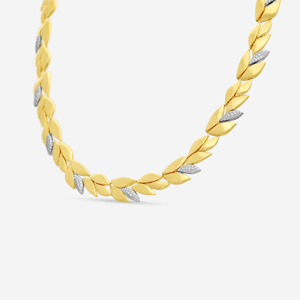Roberto Coin Petals 18K Yellow & White Gold Diamond Choker Necklace 8882972AJCHX
