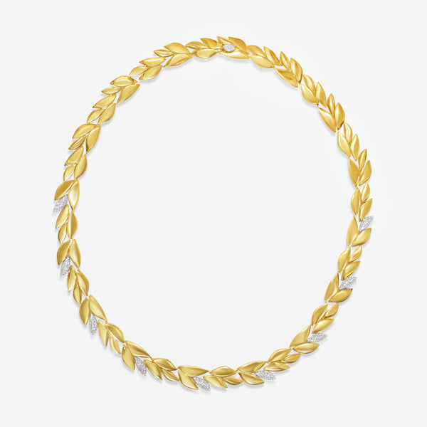 Roberto Coin Petals 18K Yellow & White Gold Diamond Choker Necklace 8882972AJCHX - THE SOLIST