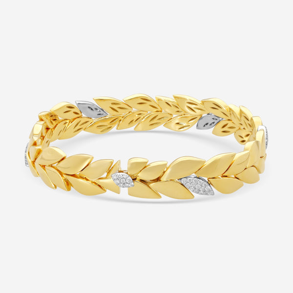 Roberto Coin Petals 18K Yellow & White Gold Diamond Bangle Bracelet 8882972AJLBX - THE SOLIST