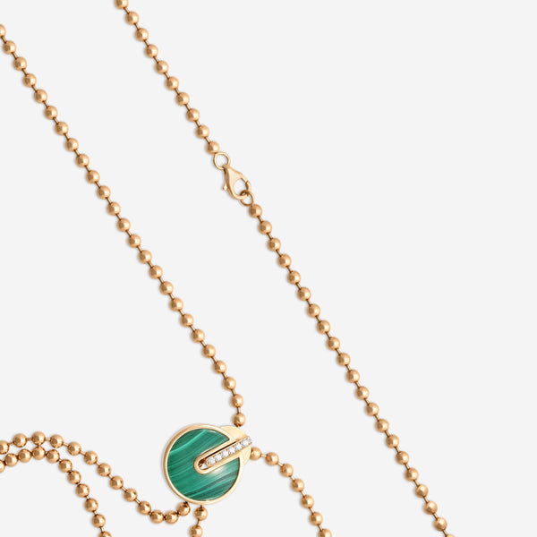 Roberto Coin Black Jade 18K Rose Gold Diamond Lariat Necklace 8882996AX33X