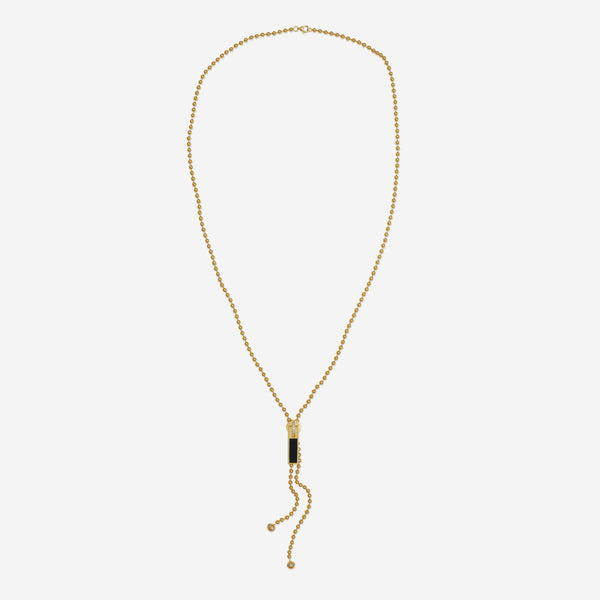 Roberto Coin Princess 18K Rose Gold Diamond & Black Jade Tassel Necklace 8882999