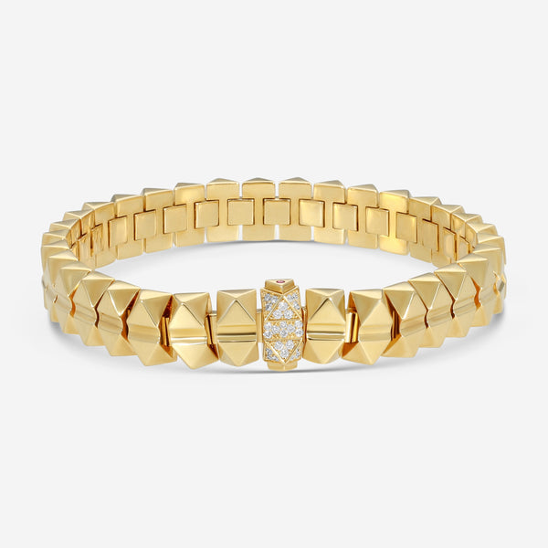 Roberto Coin Obelisco 18K Yellow Gold Diamond Accents Narrow Bangle Bracelet 8883023AYLBX