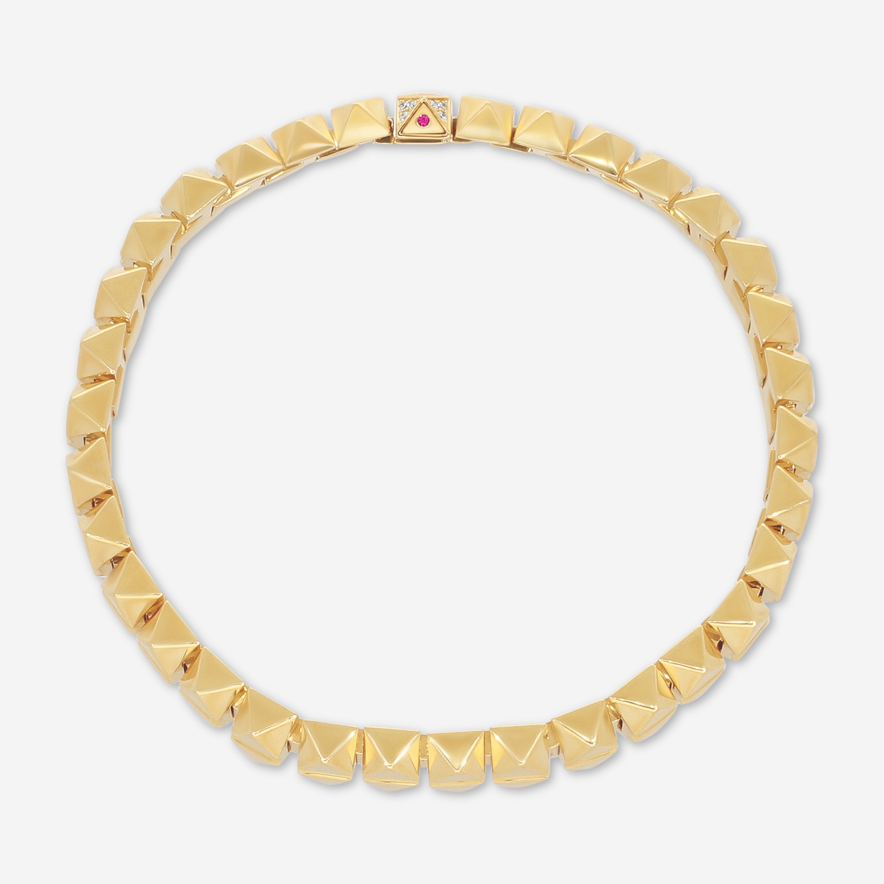 Roberto Coin Obelisco 18K Yellow Gold Diamond Accents Narrow Bangle Bracelet 8883023AYLBX - THE SOLIST