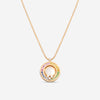 Roberto Coin Love in Verona 18K Rose Gold Diamond & Rainbow Gemstone Pendant Necklace 8883116AX17X - THE SOLIST