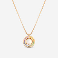 Roberto Coin Love in Verona 18K Rose Gold Diamond & Rainbow Gemstone Pendant Necklace 8883116AX17X - THE SOLIST