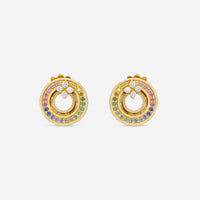 Roberto Coin Love in Verona 18K Rose Gold Diamond & Rainbow Gemstone Stud Earrings 8883116AXERX - THE SOLIST