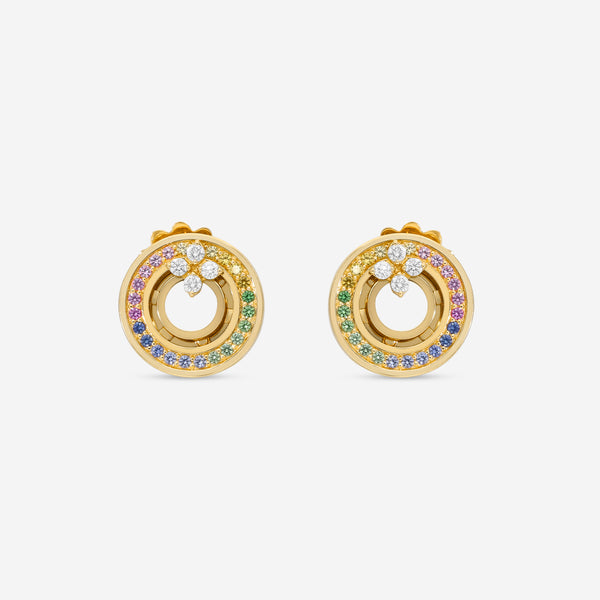 Roberto Coin Love in Verona 18K Rose Gold Diamond & Rainbow Gemstone Stud Earrings 8883116AXERX - THE SOLIST