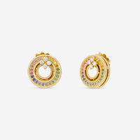 Roberto Coin Love in Verona 18K Rose Gold Diamond & Rainbow Gemstone Stud Earrings 8883116AXERX - THE SOLIST