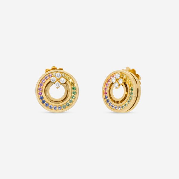 Roberto Coin Love in Verona 18K Rose Gold Diamond & Rainbow Gemstone Stud Earrings 8883116AXERX - THE SOLIST