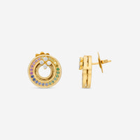 Roberto Coin Love in Verona 18K Rose Gold Diamond & Rainbow Gemstone Stud Earrings 8883116AXERX - THE SOLIST