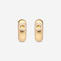Roberto Coin Pois Moi Luna 18K Rose Gold Diamond Outline Hoop Earrings 8883132AXERX