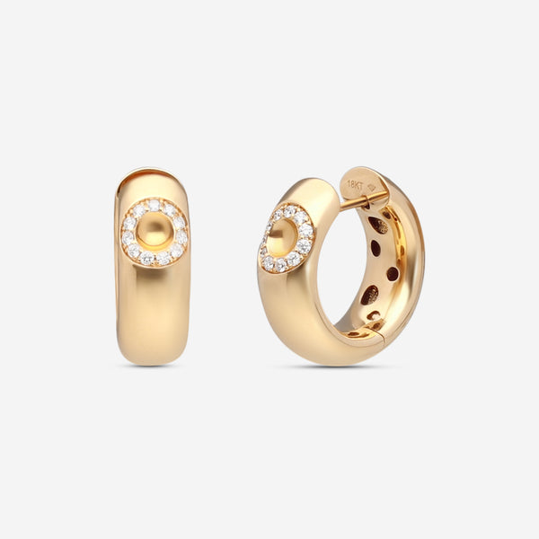Roberto Coin Pois Moi Luna 18K Rose Gold Diamond Outline Hoop Earrings 8883132AXERX