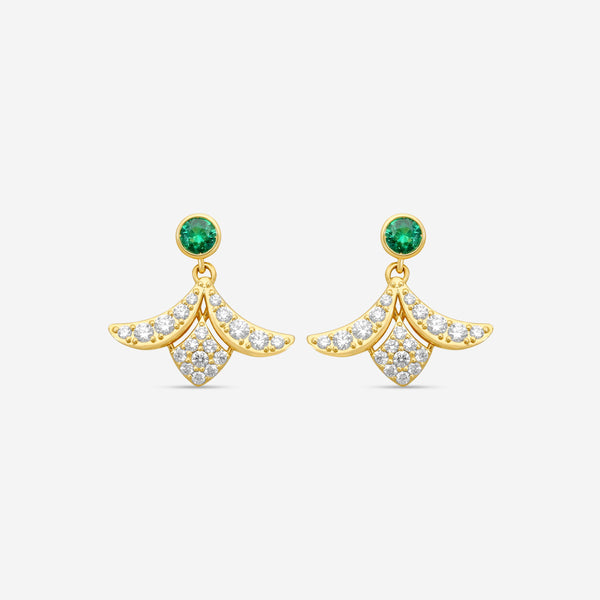Roberto Coin 18K Yellow Gold Diamond & Emerald Drop Earrings 8883220AYERX