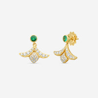 Roberto Coin 18K Yellow Gold Diamond & Emerald Drop Earrings 8883220AYERX