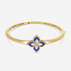Roberto Coin Venetian Princess 18K Rose & White Gold Lapis & Diamond Bangle 8883